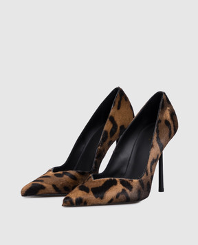 Le Silla Vivienne brown leopard print leather shoes 4188E090BXPPTAR