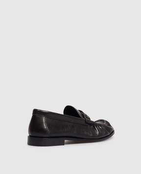 Saint Laurent Black leather loafers CASSANDRE 83947125VAA