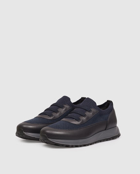 Doucal's Blue combination sneakers DU3318SYDNPX783