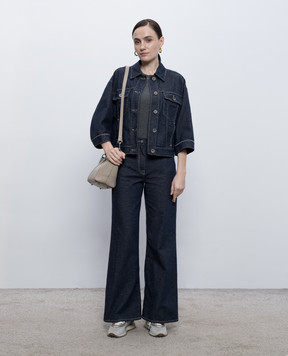 Peserico Blue denim jacket with linen S21559L1207934