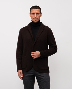 Cashmere&Whiskey Brown cashmere cardigan MU9471312341R