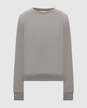 The Row Eulalia grey melange cashmere sweatshirt 10674K628