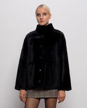 Yves Salomon Black sheepskin coat 27WYV62867MESI