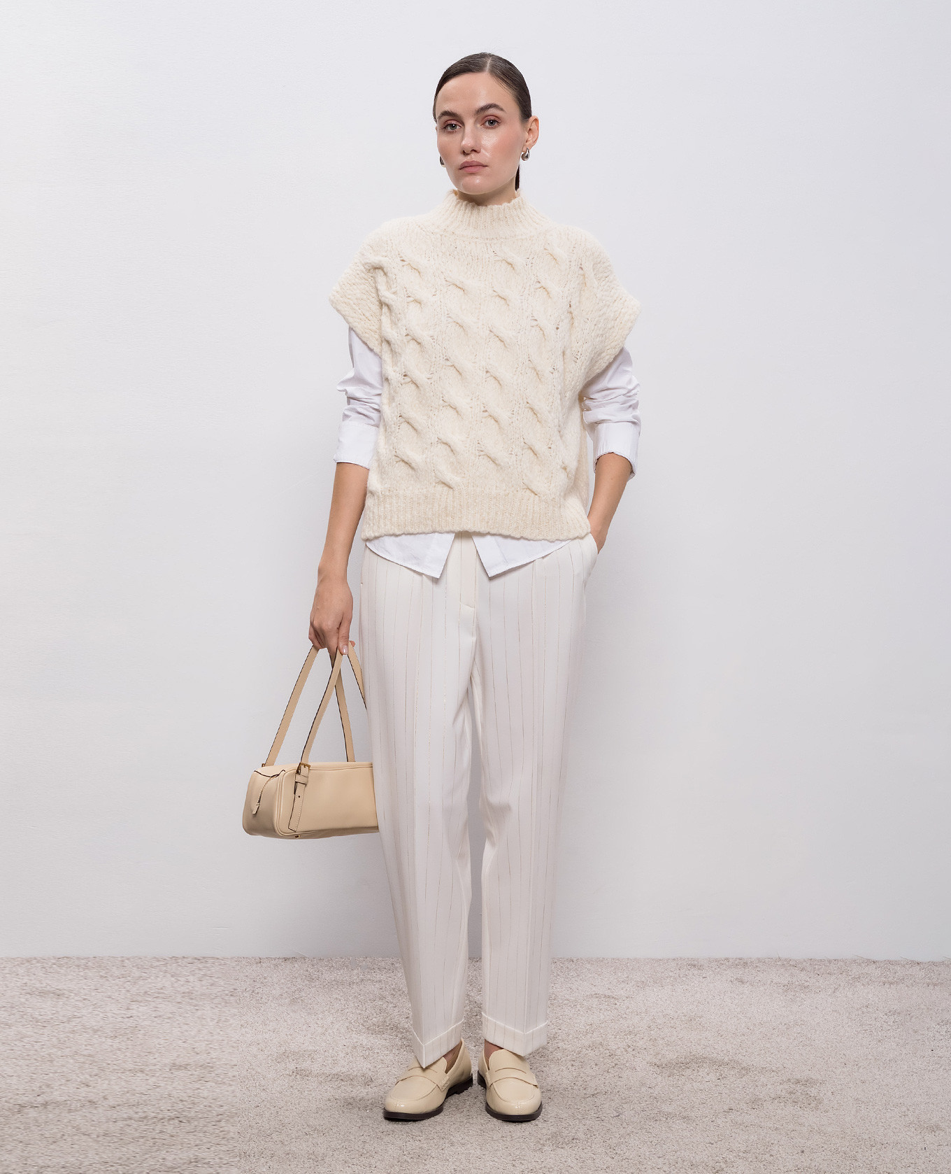 White alpaca wool vest Peserico 2