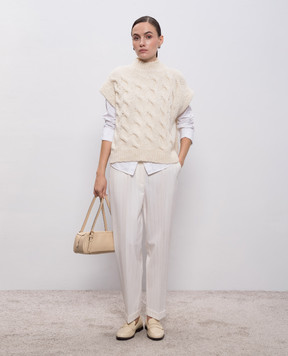 Peserico White alpaca wool vest S93119F0309193