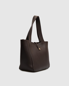Christian Villa Dark brown leather tote bag 06683