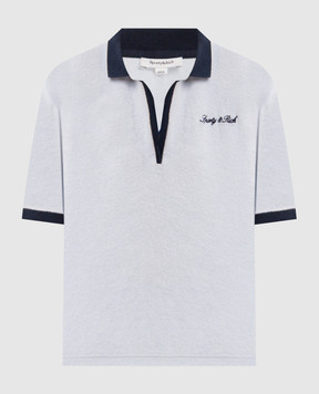 Sporty & Rich Blue Terry Polo with Embroidered Logo TO04275326BL143