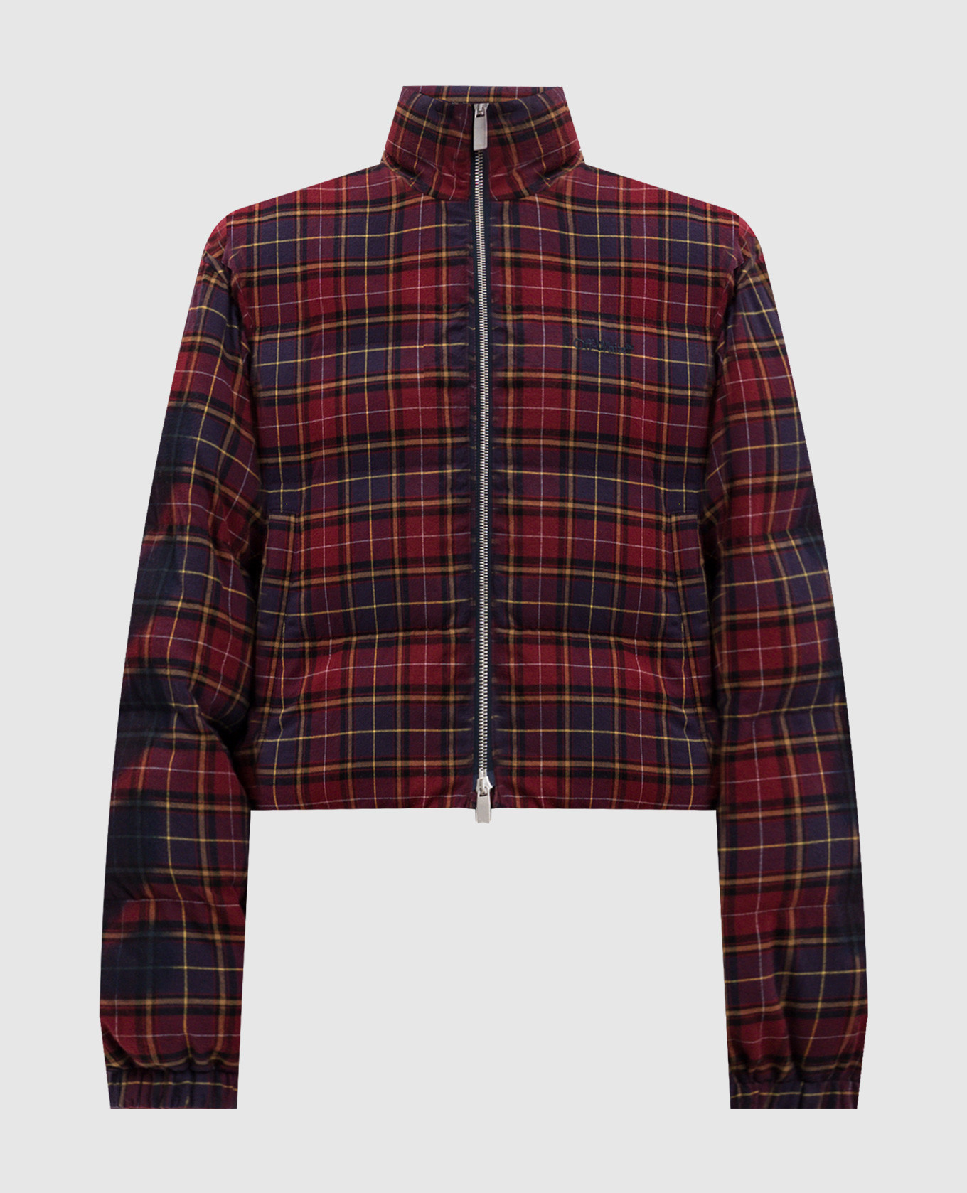 Burgundy quilted checkered jacket Off-White