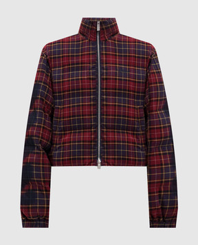 Off-White Burgundy quilted checkered jacket 2EJ007F25FAB001