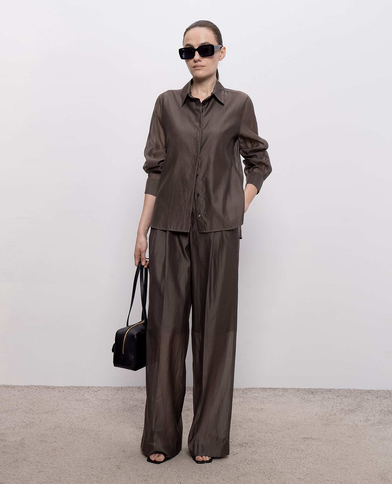 

Brown blouse with silk Peserico