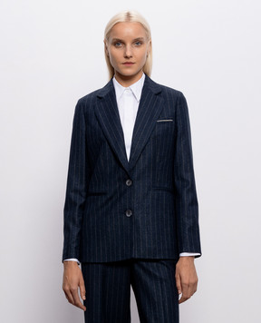 Peserico Blue striped wool jacket A0120203362