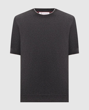 Brunello Cucinelli Grey t-shirt with edging M29805200