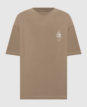 C.P. Company Khaki T-shirt with print MTS166A005100W