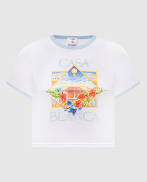 Casablanca White Tennis Landscape T-shirt WSS26JTS01003