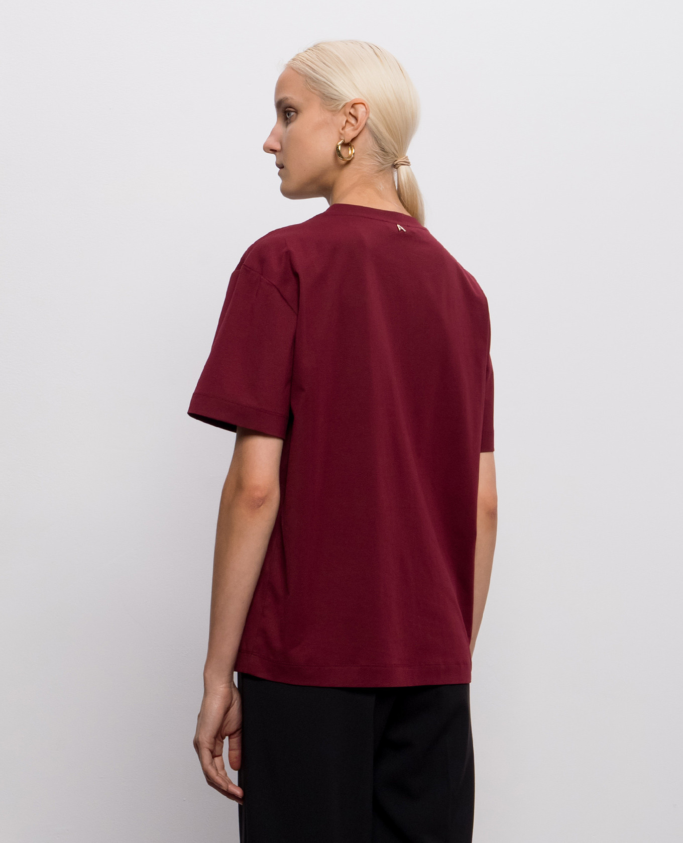 Burgundy T-shirt with chains Twinset 4