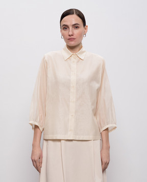 Peserico Beige silk blouse with monil chain S0601308372
