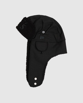 Y`S Yamamoto Black wool earflap hat YVH24195