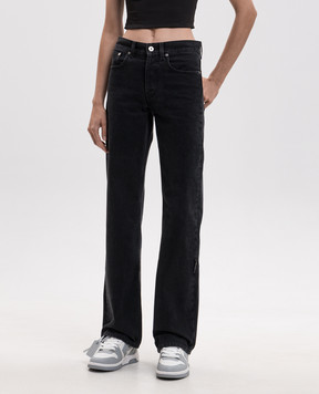 Off-White Black jeans with logo patch 2FM00582B