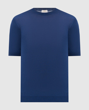 Castangia dal 1850 Blue silk t-shirt DBGRL2S26