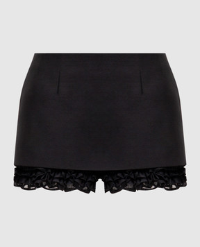 Magda Butrym Black wool and silk short skirt SHORTS02189526
