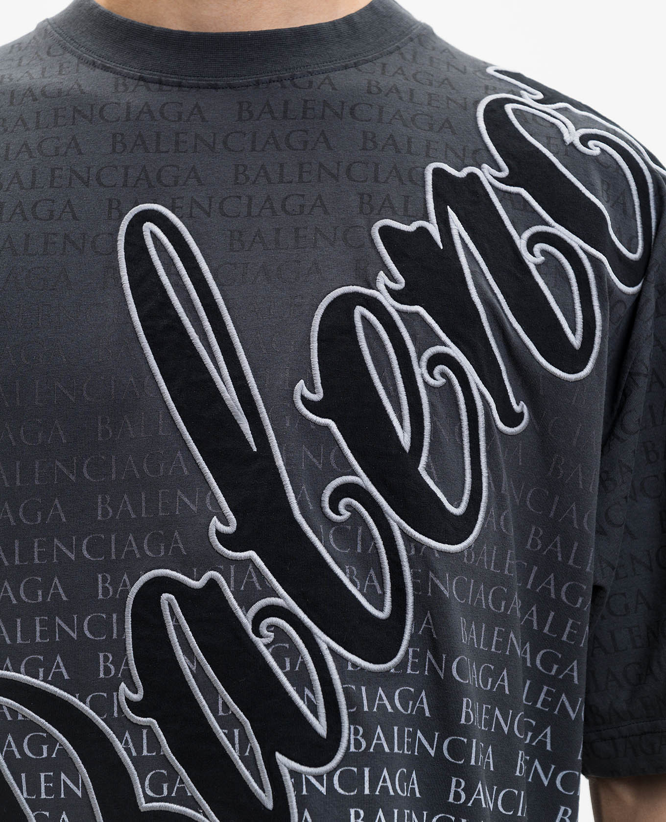 Big B gray T-shirt with logo print Balenciaga 5