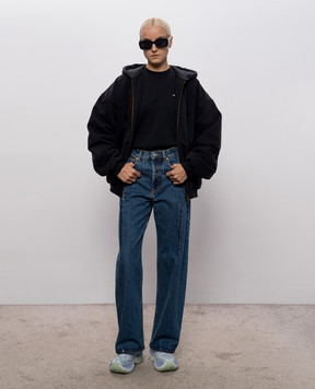 Vetements Black sports jacket with logo embroidery MH27BJ170Bw