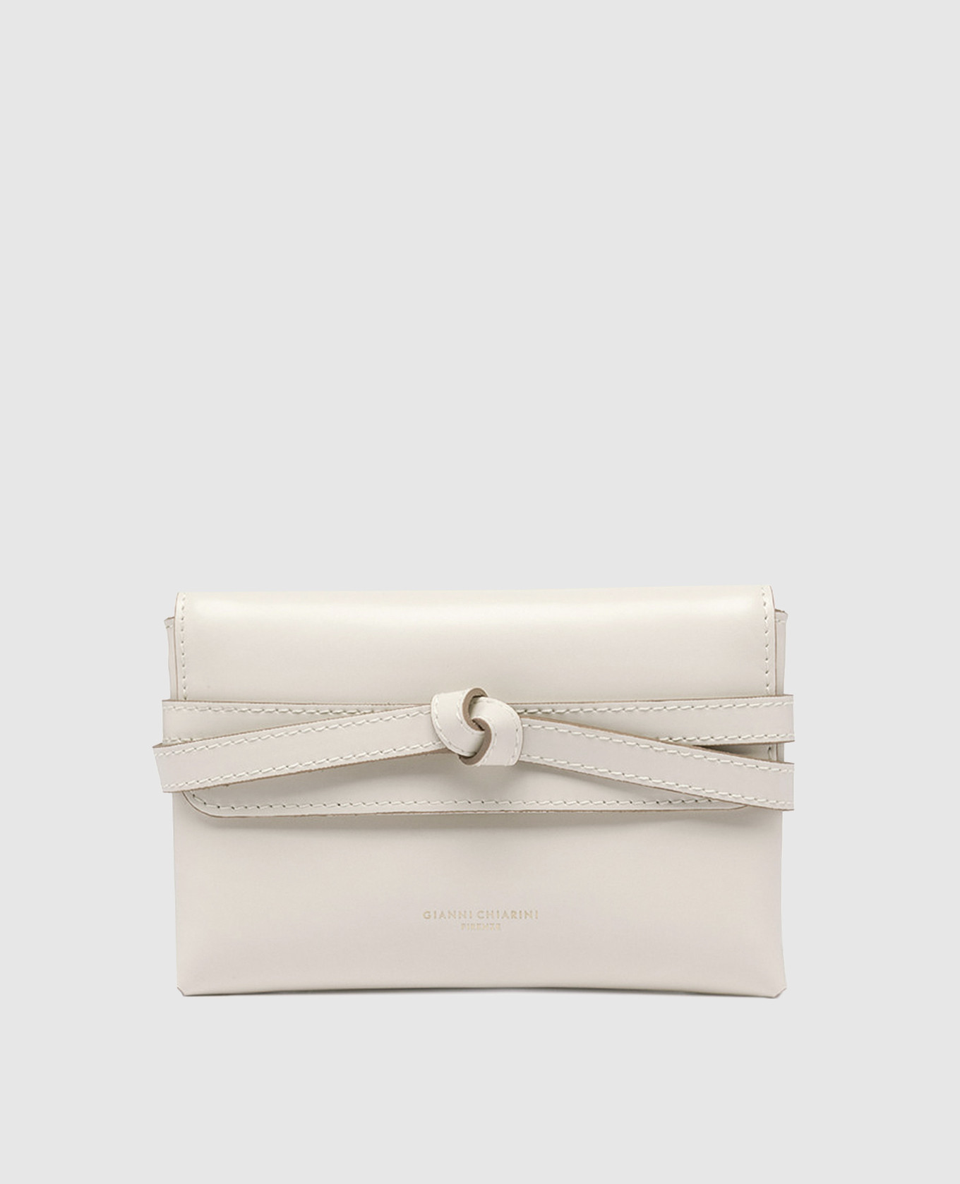 

Ivory Belty leather clutch Gianni Chiarini, Beige