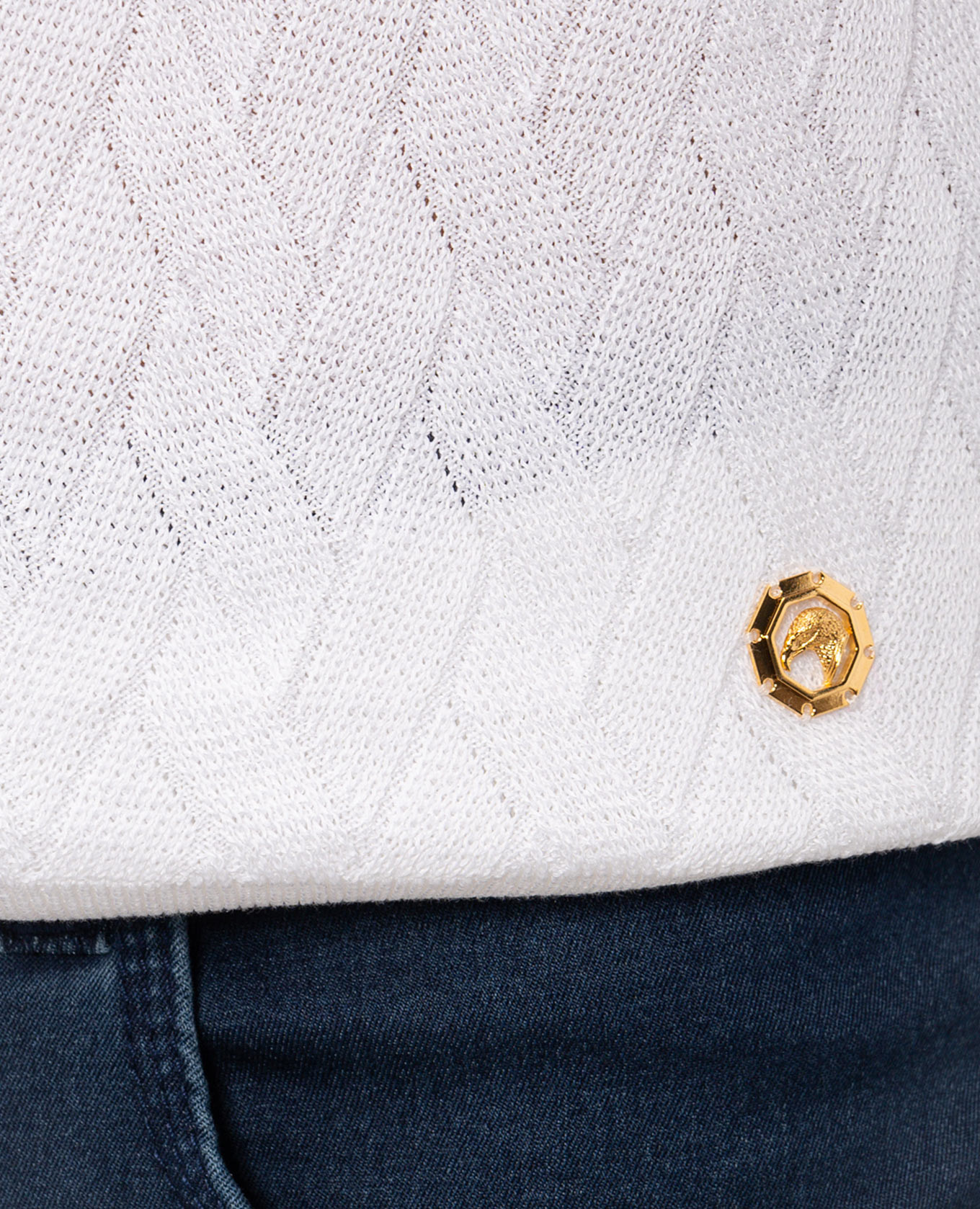 

White T-shirt with patterned silk Stefano Ricci