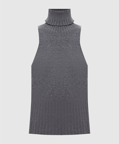 Gray wool top