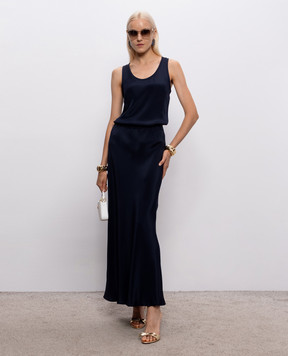 Max Mara PAVIDO blue silk top MXMPAVIDO