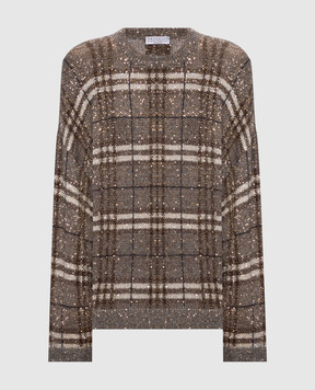 Brunello Cucinelli Brown sequined wool jumper MPN570300P