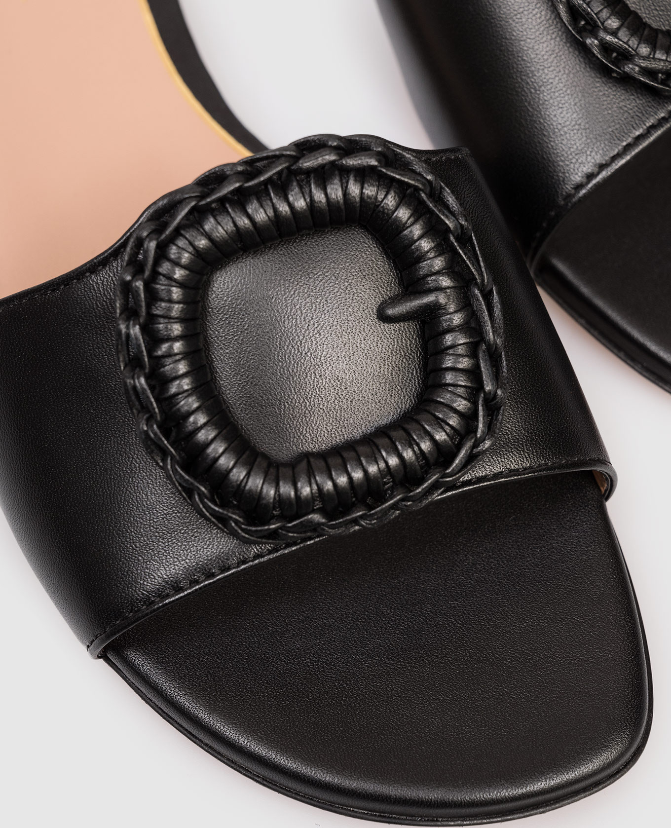 

Black leather flip-flops Santoni