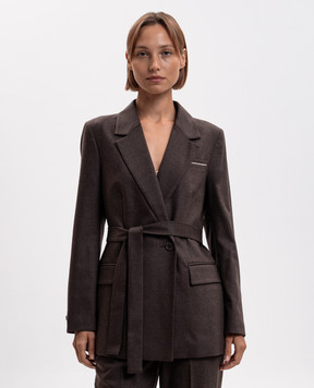 Peserico Brown wool and cashmere jacket A01747A03358
