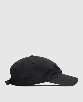 Dolce&Gabbana Black cap with textured logo GH940ZG8OO3