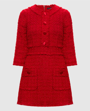 Dolce&Gabbana Red tweed dress with lurex F622ATHJMRM