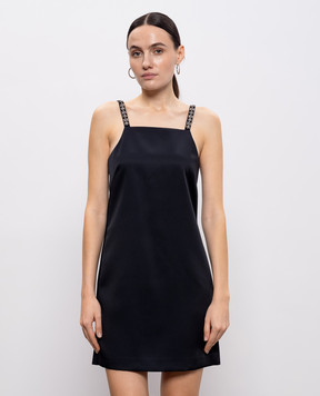 Twinset Black mini dress with crystals 261TP2411