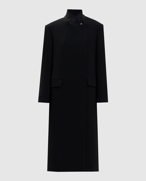The Row Nevena black wool coat 10659W2893