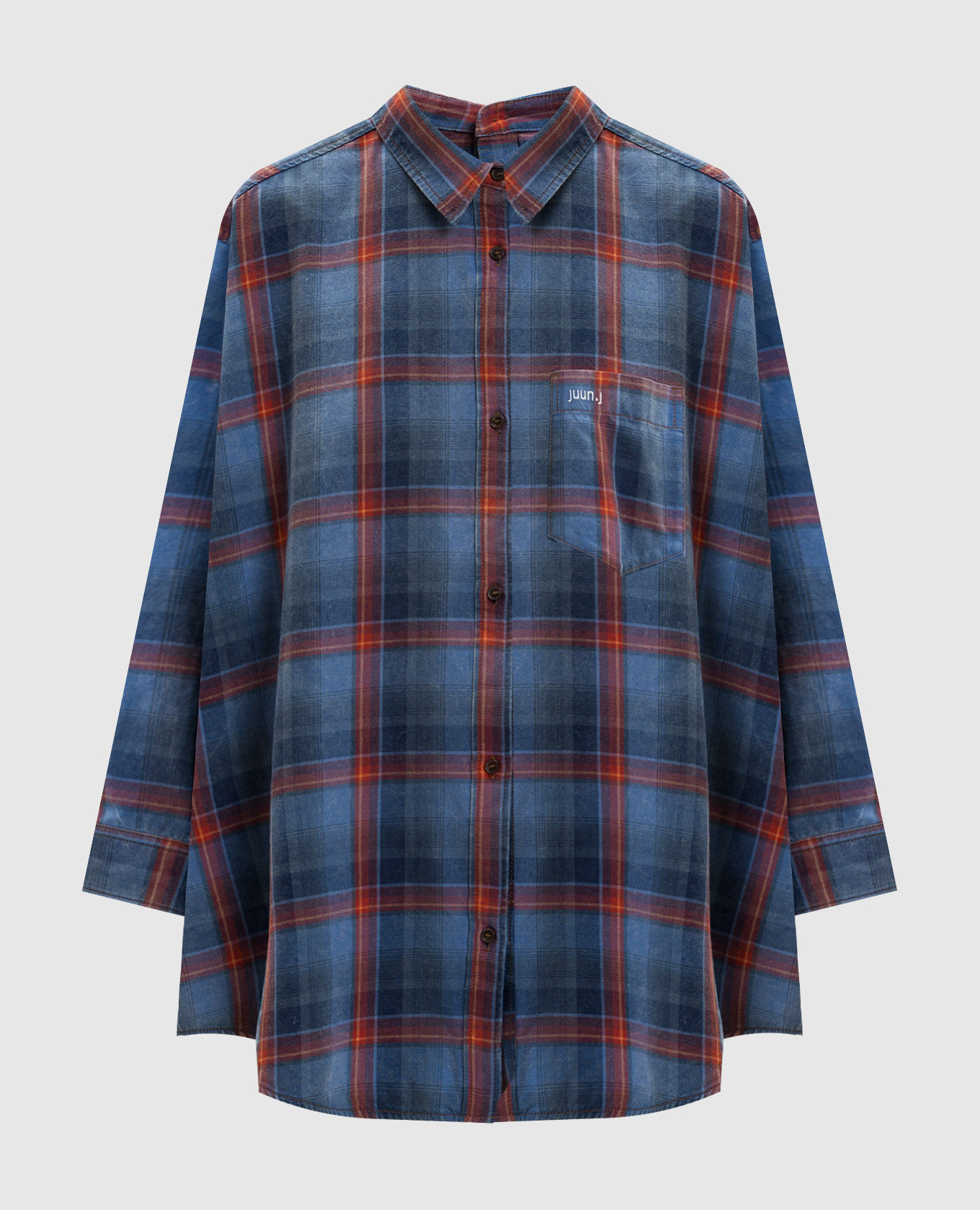 

Blue checkered shirt Juun.j