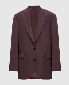 Brunello Cucinelli Burgundy jacket with linen MH1267291