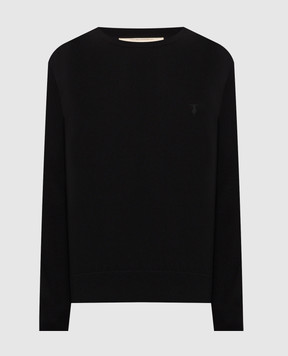 Trussardi Black jumper with embroidered emblem M0168000077NMK601K01