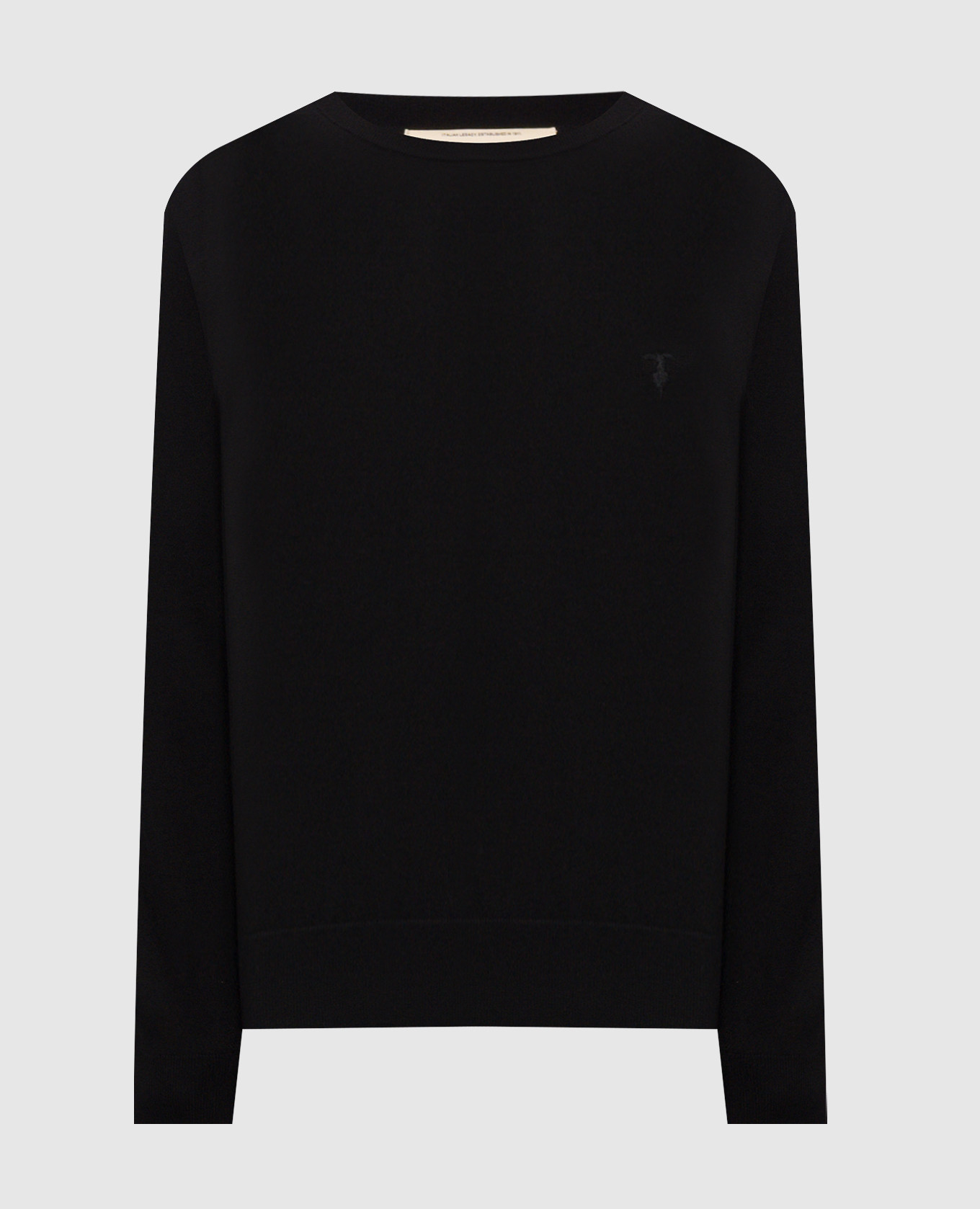 Black jumper with embroidered emblem