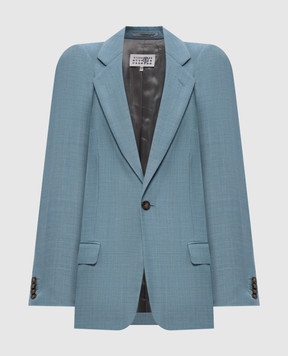 Maison Margiela MM6 Blue wool jacket S62BN0119M35884