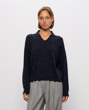 Peserico Navy blue pullover with lurex A99271F1809771