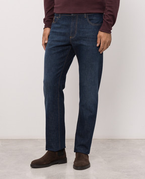 Canali Blue jeans with a worn effect PD0143091719