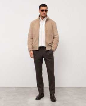 Pini Parma Beige suede jacket BMBSHEATAU