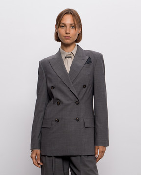 Brunello Cucinelli Gray double-breasted jacket with wool M0W077038P