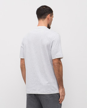 Brunello Cucinelli Grey melange straight-cut T-shirt M0B137427