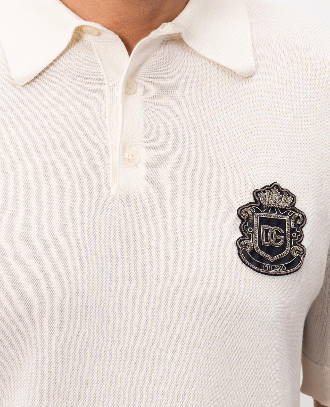 Ivory polo shirt with heraldic patch Dolce&Gabbana 5