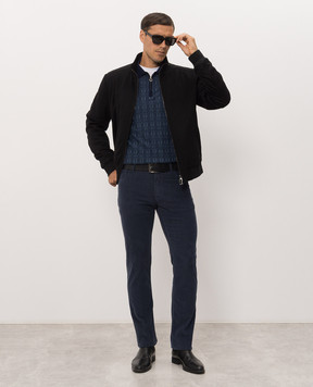 Stefano Ricci Blue corduroy pants with logo patch MST63B0020T0231