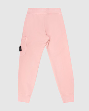 Stone Island Kids' pink joggers with logo patch K2S166200001S0A2014